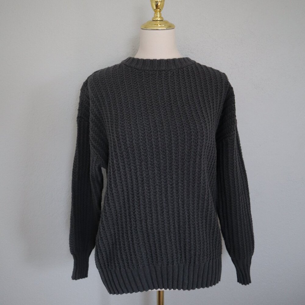 American Eagle Charcoal Chunky Knit Sweater XS